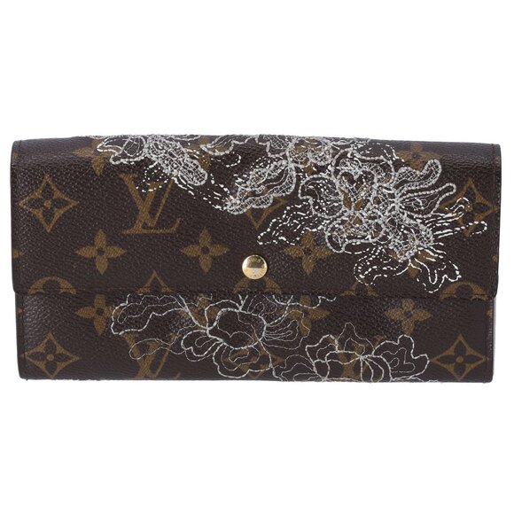 Louis Vuitton Monogram Dentelle Sarah Wallet Brown Silver - Picture 1 of 6